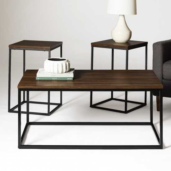 3-Piece Open Box Accent Table Set - Dark Walnut