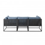 4-Piece Outdoor Cord Modular Sectional - Blue