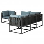 6-Piece Outdoor Cord Modular Sectional - Blue