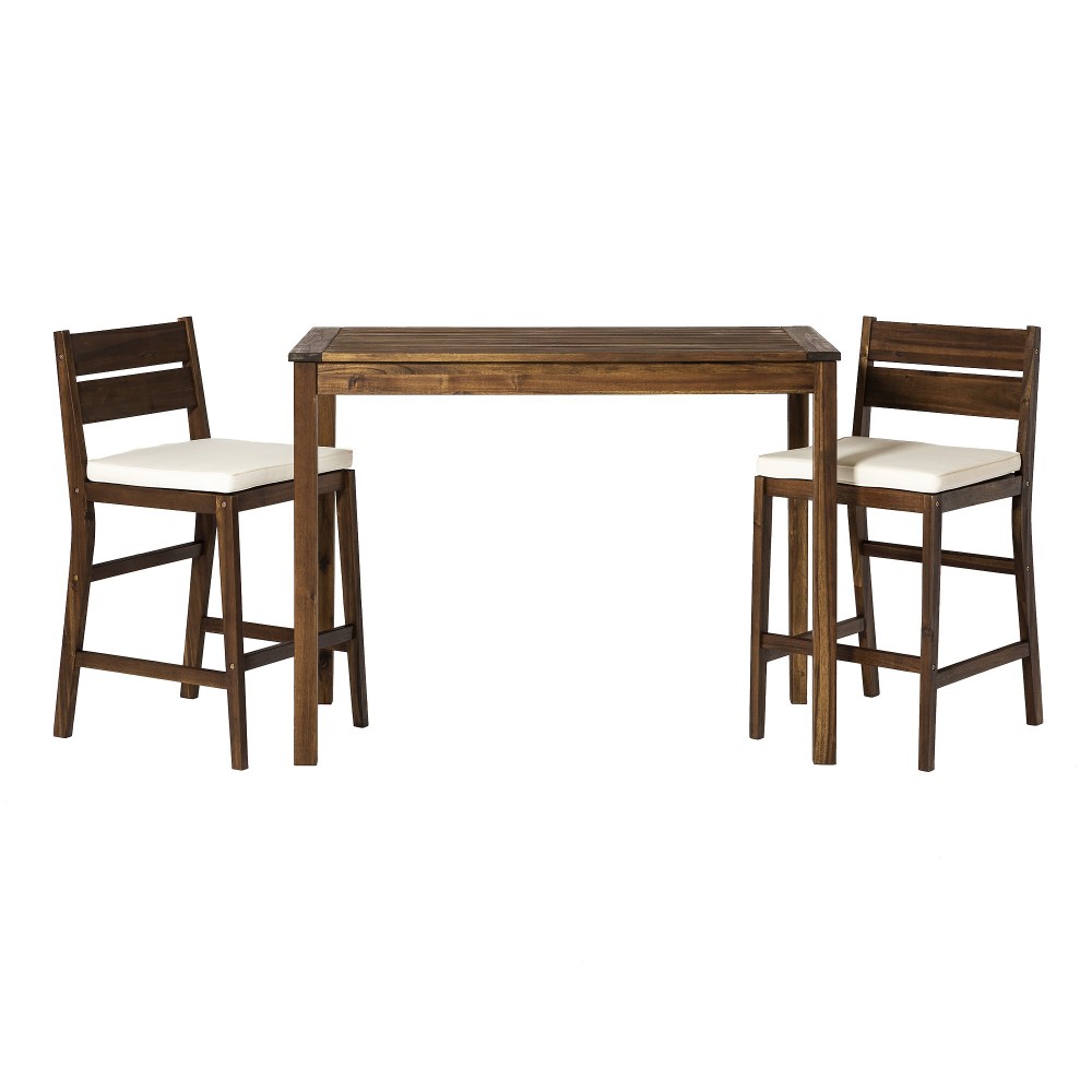 3-Piece Acacia Counter Height Dining Group - Dark Brown 3-Piece Acacia Counter Height Dining Group - Dark Brown