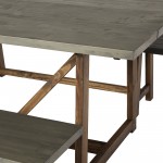 Brennan Solid Wood 3 Piece Trestle Dining Group - Grey/Brown