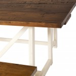 Brennan Solid Wood 3 Piece Trestle Dining Group - Rustic Oak/White Wash