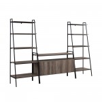 3-Piece Ladder Shelf Entertainment Wall - Grey Wash