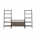 3-Piece Ladder Shelf Entertainment Wall - Grey Wash