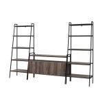 3-Piece Ladder Shelf Entertainment Wall - Grey Wash