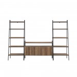 3-Piece Ladder Shelf Entertainment Wall - Rustic Oak