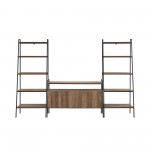 3-Piece Ladder Shelf Entertainment Wall - Rustic Oak