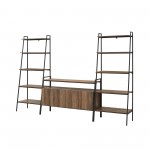 3-Piece Ladder Shelf Entertainment Wall - Rustic Oak