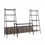 3-Piece Ladder Shelf Storage Entertainment Wall - Grey Wash