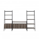 3-Piece Ladder Shelf Storage Entertainment Wall - Grey Wash