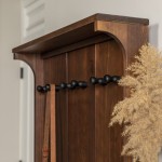 Atticus 68" Solid Wood Hall Tree With Drawer - Walnut