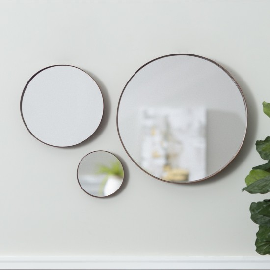 Modern Metal Wall Mirrors - Set of 3