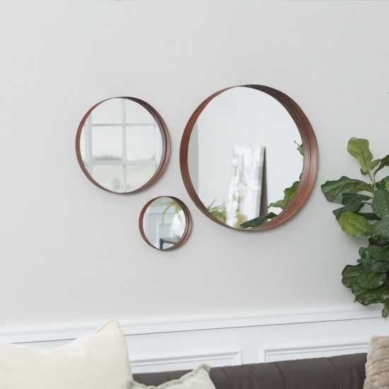 Modern Metal Wall Mirrors - Set of 3