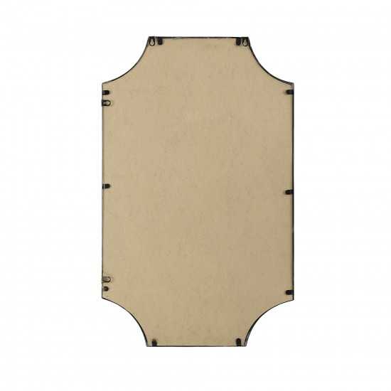 32" Rectangle Notched Corner Metal Framed Mirror - Antique Brass