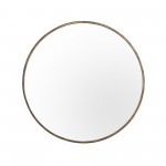 32" Round Metal Framed Mirror - Antique Brass