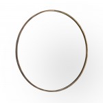 32" Round Metal Framed Mirror - Antique Brass