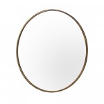 32" Round Metal Framed Mirror - Antique Brass