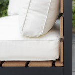 4-Piece Aluminum Outdoor Patio Conversation Set with Cushions - Natural
