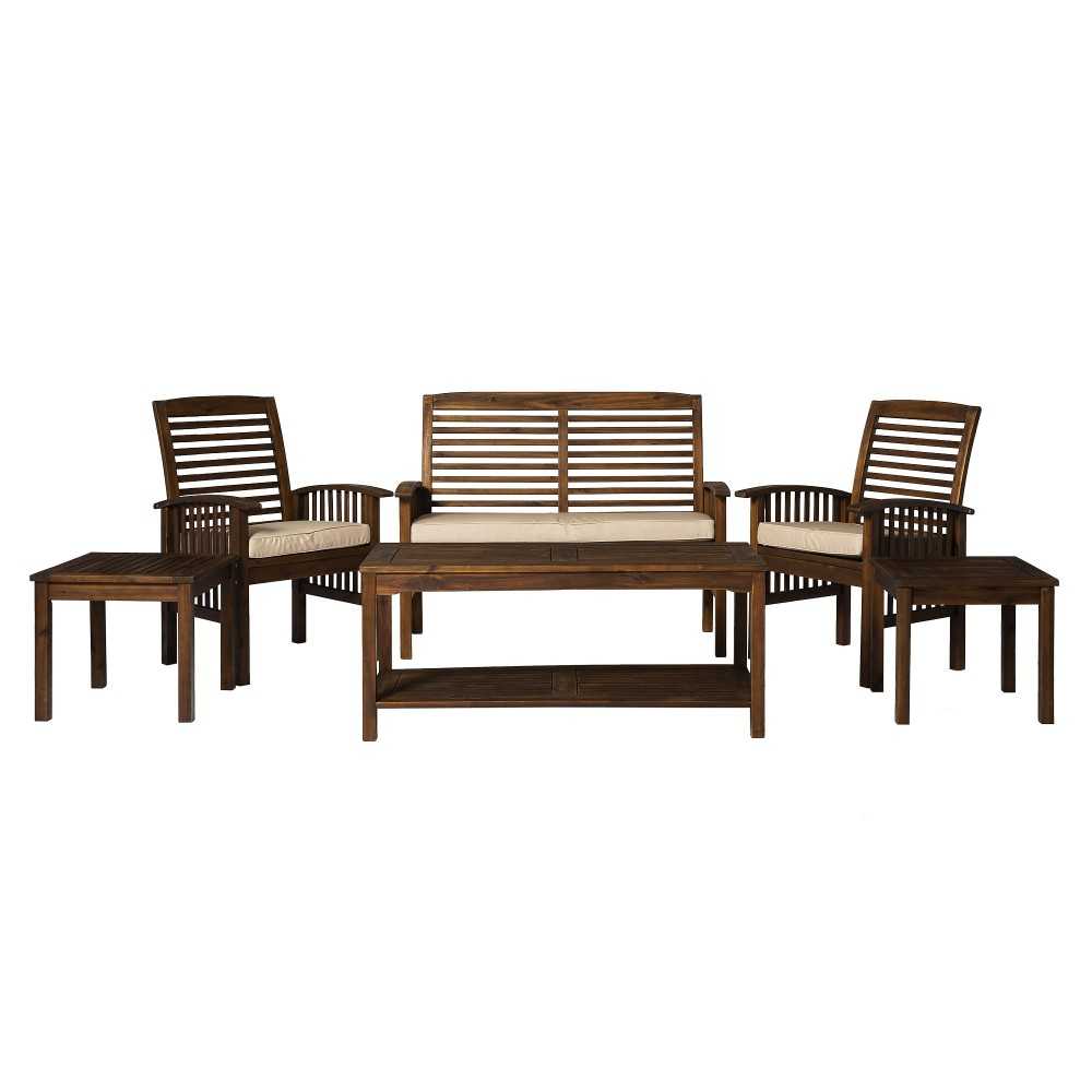 Outdoor Chat Set - Dark Brown, OGWLSCH6DB Outdoor Chat Set - Dark Brown, OGWLSCH6DB