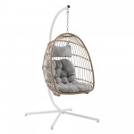 Swing Egg Chair with Stand - Brown/Grey