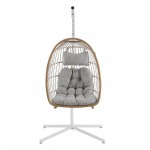 Swing Egg Chair with Stand - Brown/Grey