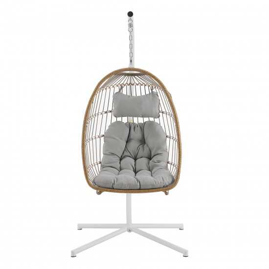 Swing Egg Chair with Stand - Brown/Grey