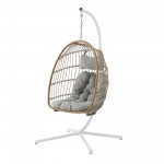 Swing Egg Chair with Stand - Brown/Grey