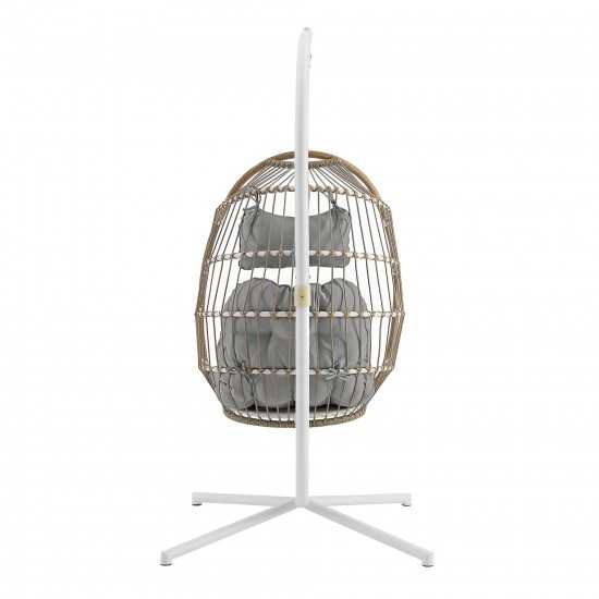 Swing Egg Chair with Stand - Brown/Grey