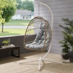 Swing Egg Chair with Stand - Brown/Grey