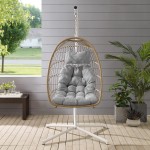 Swing Egg Chair with Stand - Brown/Grey