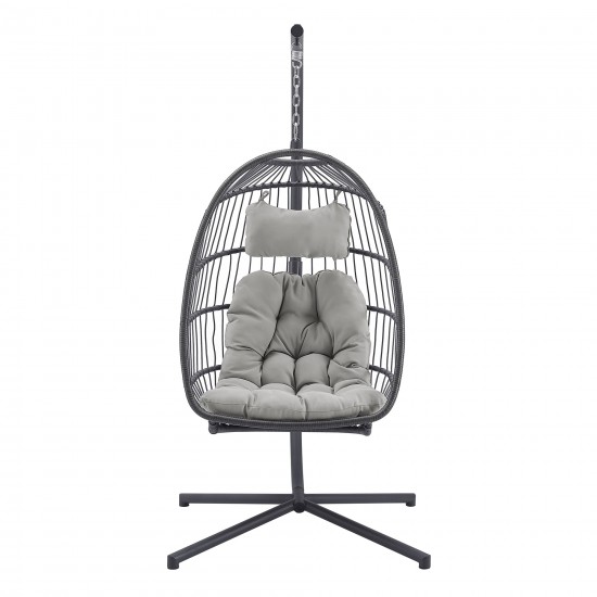 Swing Egg Chair with Stand - Grey/Grey