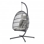 Swing Egg Chair with Stand - Grey/Grey