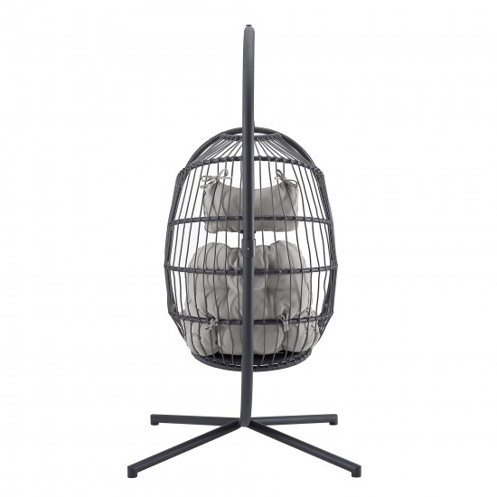 Swing Egg Chair with Stand - Grey/Grey