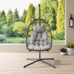 Swing Egg Chair with Stand - Grey/Grey