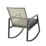 Liza Modern Patio Cane Weave Rattan Rocking Chair - Light Grey/Grey