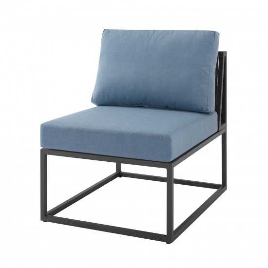 Trinidad Outdoor Modern Modular Patio Side Chair - Blue