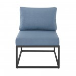 Trinidad Outdoor Modern Modular Patio Side Chair - Blue