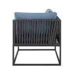 Trinidad Outdoor Modern Modular Patio Corner Chair - Blue