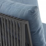 Trinidad Outdoor Modern Modular Patio Corner Chair - Blue