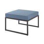 Trinidad Outdoor Modern Modular Patio Ottoman with Cushion - Blue