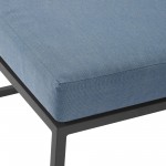 Trinidad Outdoor Modern Modular Patio Ottoman with Cushion - Blue