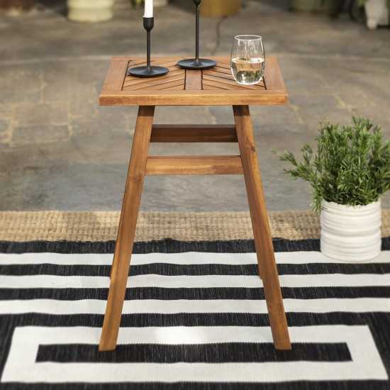 Vincent Patio Wood Side Table - Brown