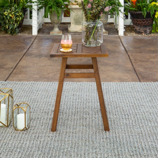 Vincent Patio Wood Side Table - Dark Brown