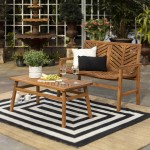 Vincent 2-Piece Chevron Outdoor Patio Chat Set - Brown