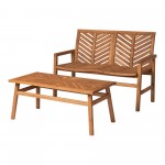 Vincent 2-Piece Chevron Outdoor Patio Chat Set - Brown