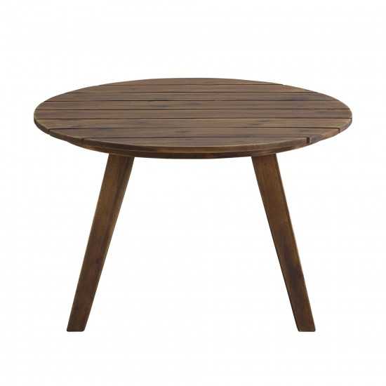 30" Acacia Round Coffee Table - Dark Brown