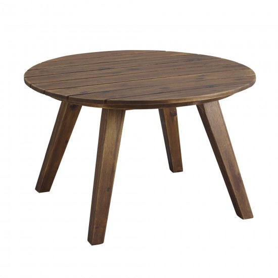 30" Acacia Round Coffee Table - Dark Brown