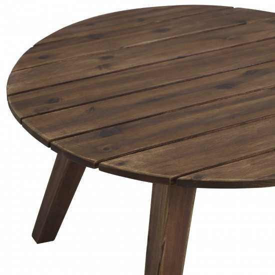 30" Acacia Round Coffee Table - Dark Brown