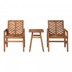 Vincent 3-Piece Chevron Outdoor Patio Chat Set - Brown