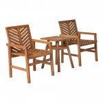 Vincent 3-Piece Chevron Outdoor Patio Chat Set - Brown